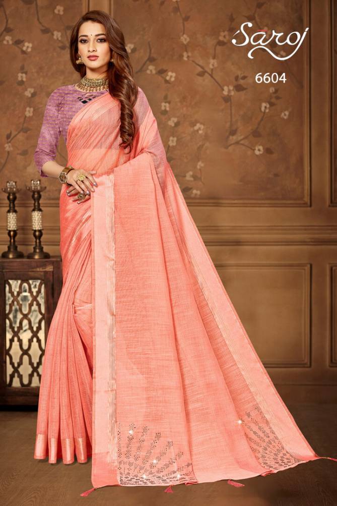 Saroj Jalwaa 4 Ethnic Wear Linen Cotton Printed Designer Saree Collection